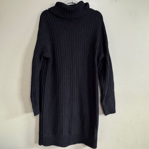 Banana Republic black chunky knit turtleneck sweater dress NWT large tall - Picture 1 of 6